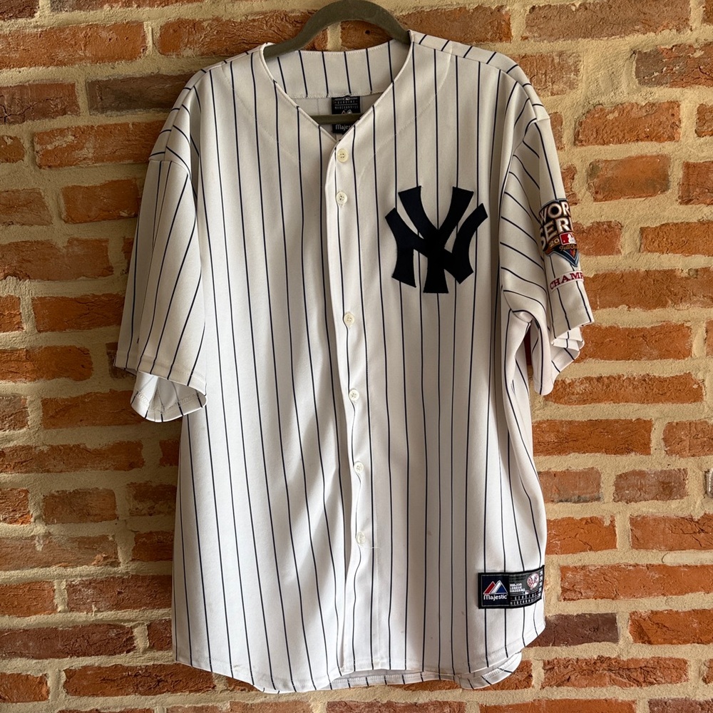 Majestic White and Navy Baseball Jersey